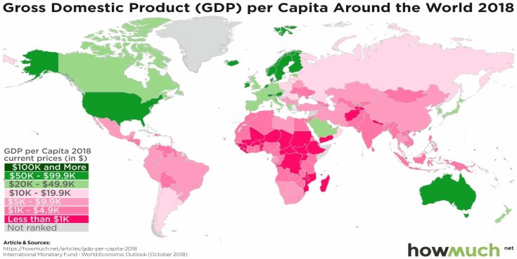 ВВП на душу населення по країнах